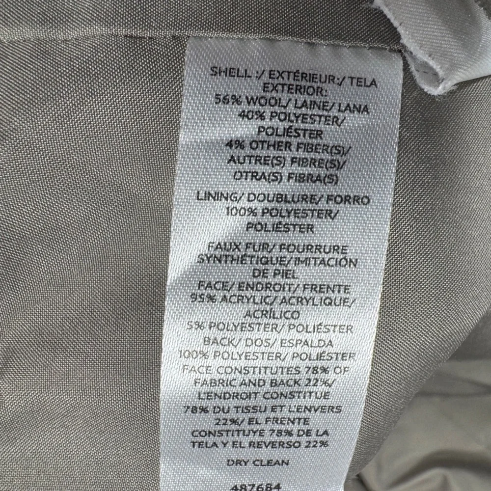 LOFT Women's Grey‎ Herringbone Wool Blend Peacoat Jacket Size Medium